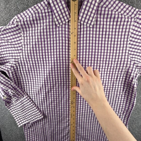 Brooks Brothers Traditional Cotton 15.5 33 Check Purple Non-Iron Shirt Button Up - Picture 3 of 16